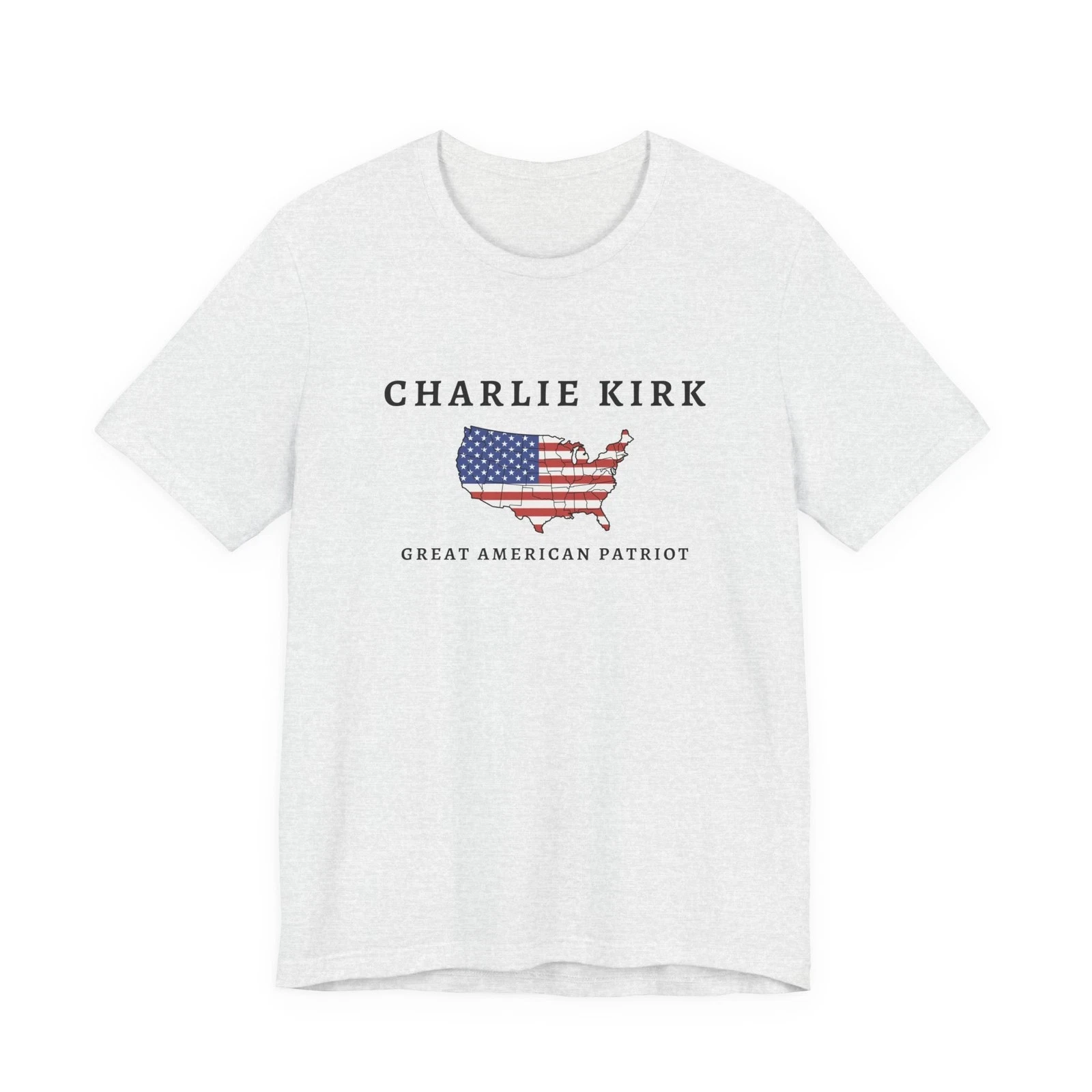 Charlie Kirk Great American Patriot RIP Charlie Kirk Printed Design Tee Comfortable and Breathable Soft Men Clothing Men Tee