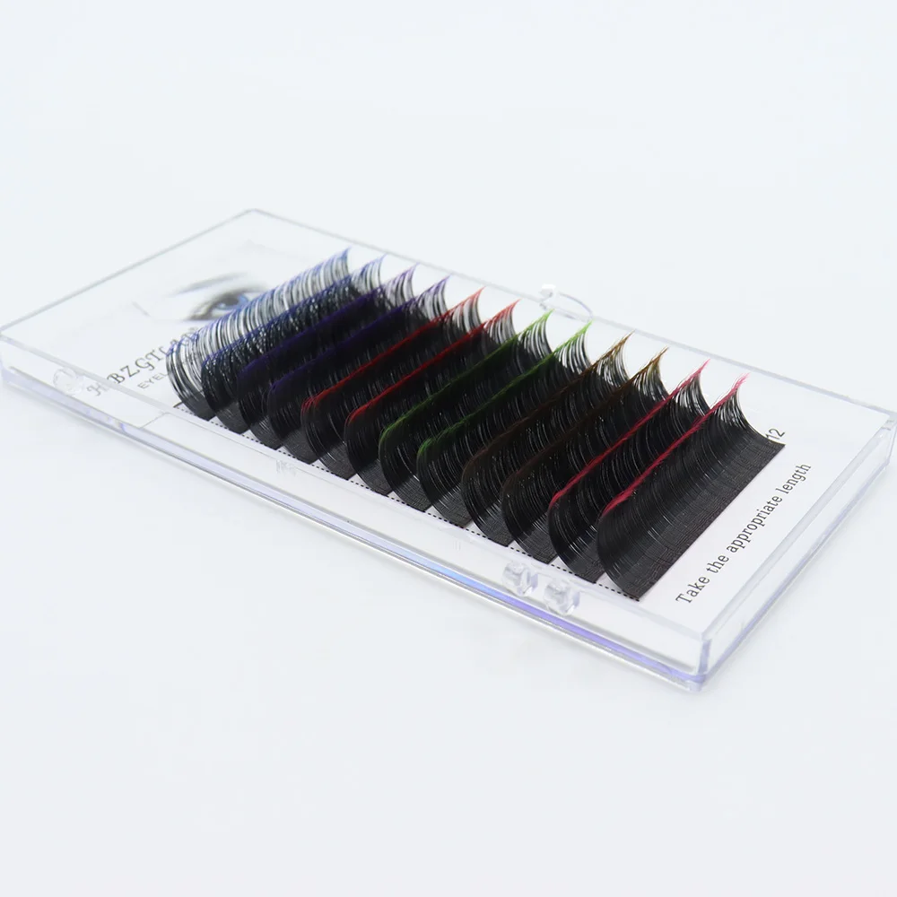 2022 New Colorful False Eyelashes Length Naturally Extended Soft Mixed 6 Colors Makeup Factory Wholesale Eyelash Extensions