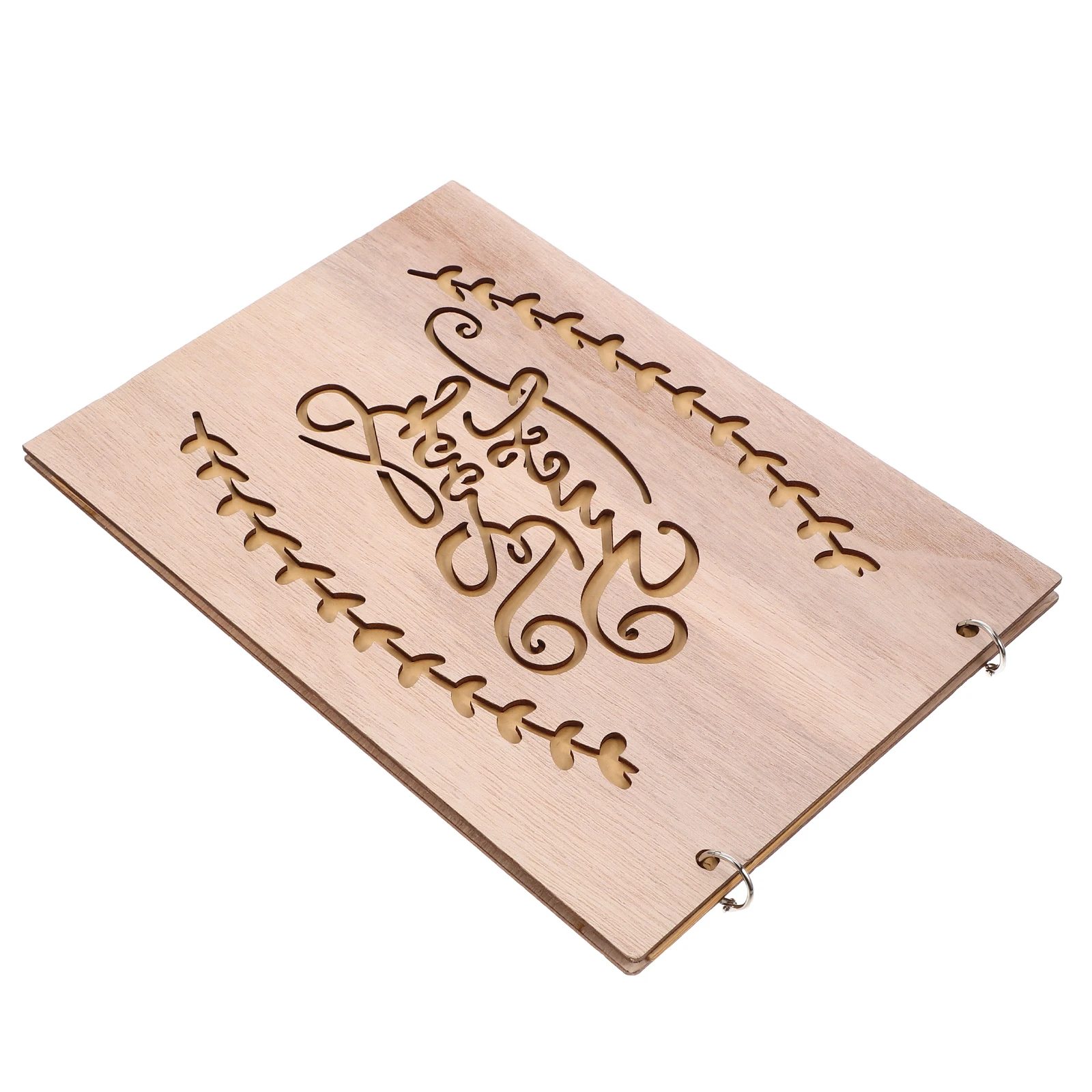 

Wooden Wedding Guest Book Rustic Design Elegant Sign-In Album Beige For Reception Anniversary Party Guestbook Decoration