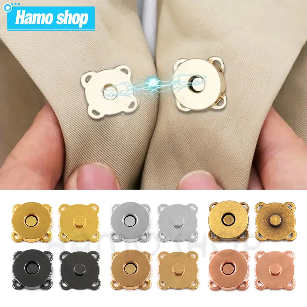 

5/6Pairs Magnetic Snap Metal Buttons Sewing On Magnetic Snap Fasteners Buttons DIY For Wallet Purse Handbag Garment Leatherworks