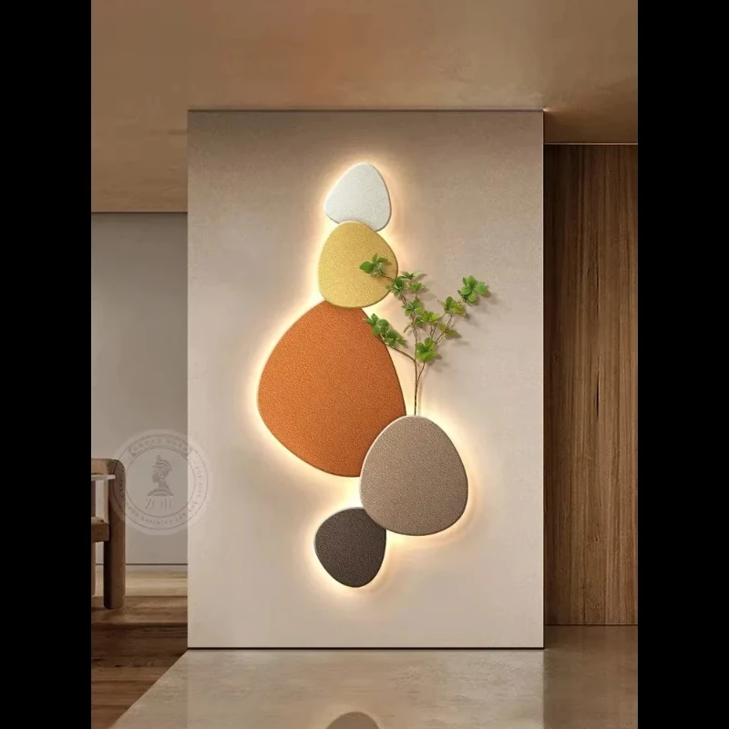 

New Modern Style Living Room Wall Lamp Porch Decorative Painting Wall Lights Green Plant Mural Corridor Aisle Painting Wall Lamp