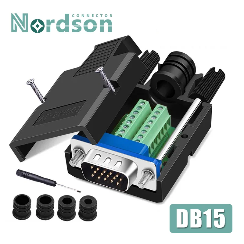 DB15 3+6/3+9 VGA Solderless Joint Locking Type 3 Rows of 15 Needles Male Female Connector Computer Monitor Projector Terminal