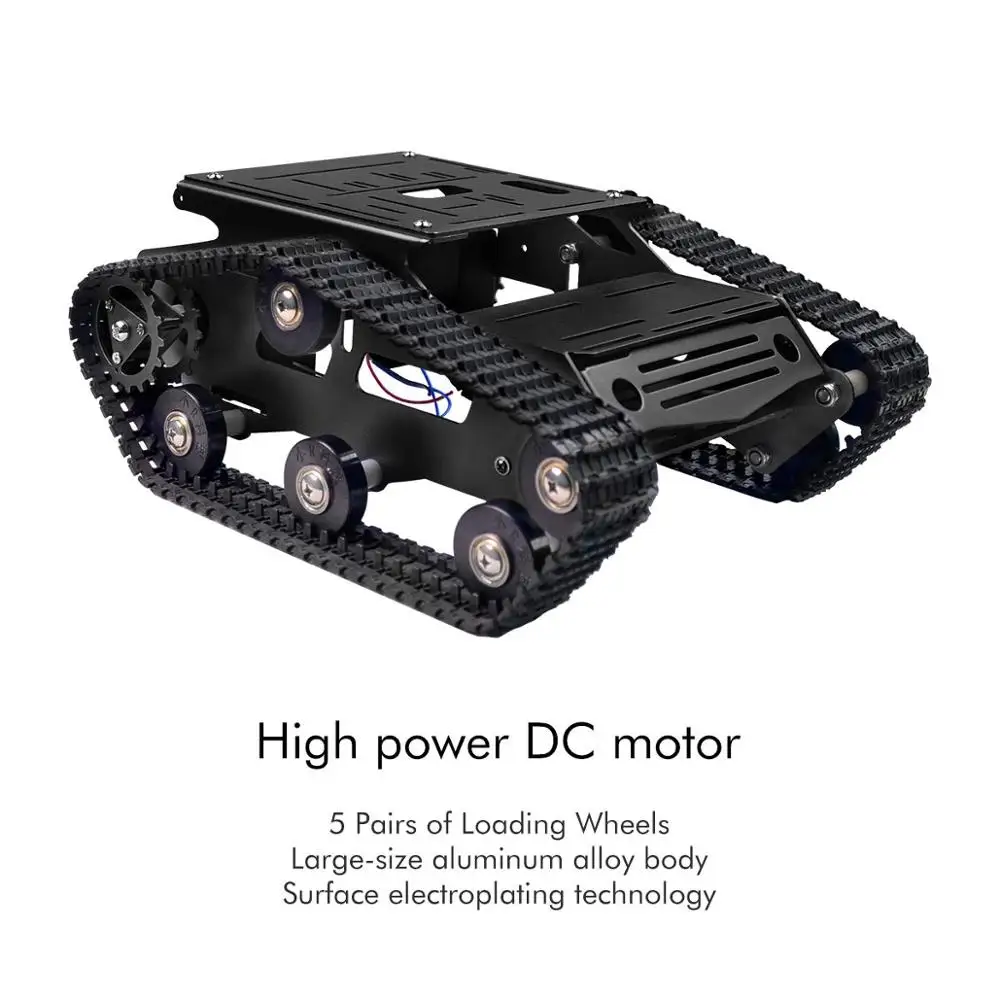 Smart Robot Car Tank Chassis Kit Aluminum Alloy Big Platform with 2WD Motors for Arduino/Raspberry Pi DIY Remote Control Robot