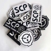 SCP Foundation Embleem Fabric Applique Embroidery Hook and Loop Patches,Supernatural Lovers Tactical Badges on Backpack,Hat