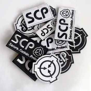 SCP Foundation Embleem Tecido Applique Bordado Patches de gancho e laço, emblemas táticos para amantes sobrenaturais na mochila, chapéu