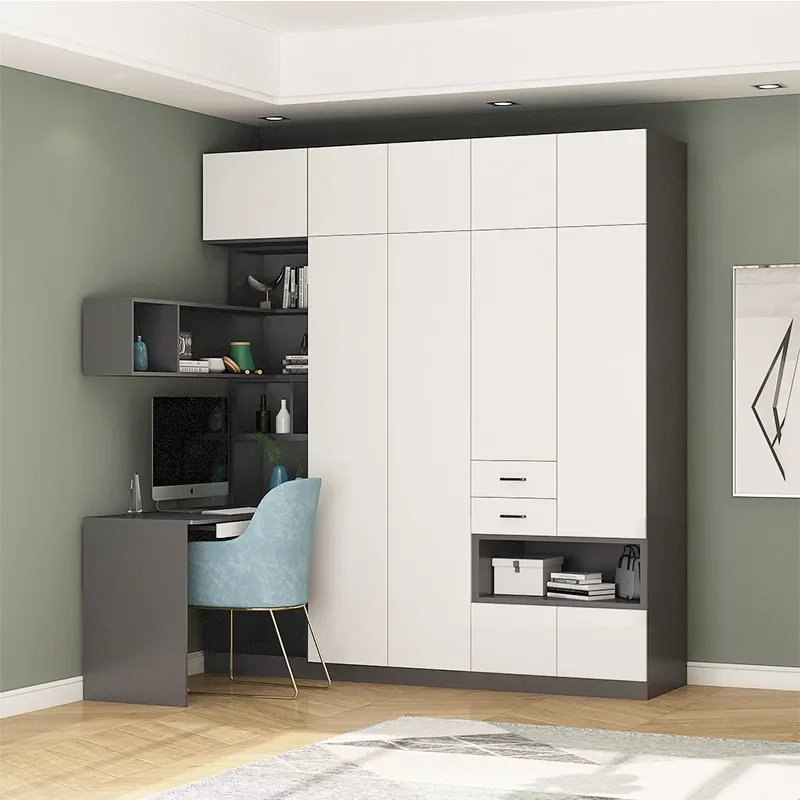 Modern Simple Kids Corner Wardrobe for Small Apartments Economical Hanging Cabinet with Internal Storage Bedroom Furniture