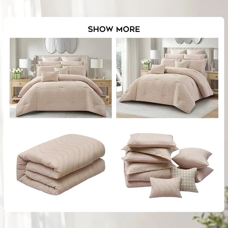 2025 Bedding King Luxury Jacquard 8 Pcs Comforter Set