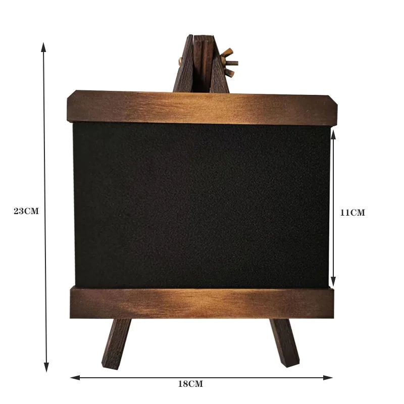 Vintage solid wood erasable handwritten blackboard desktop message board pull-out bracket coffee shop display board