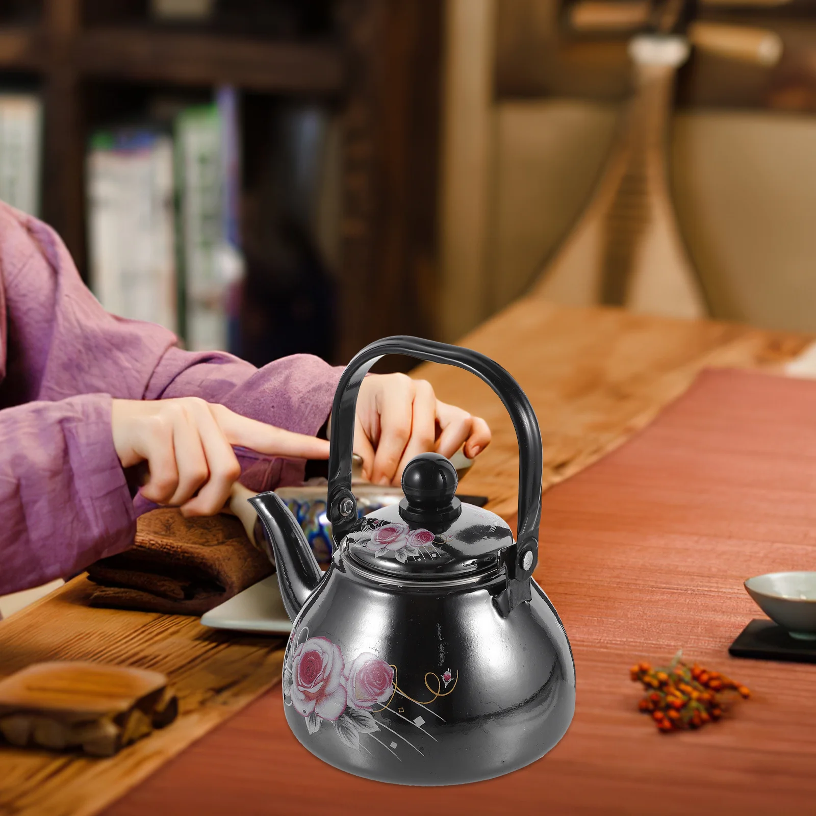 

Enamel Tea Kettle Stovetop Retro Vintage Decorative Kettle Heat Resistant Portable Water Pot For Gas Induction Stove Home Office