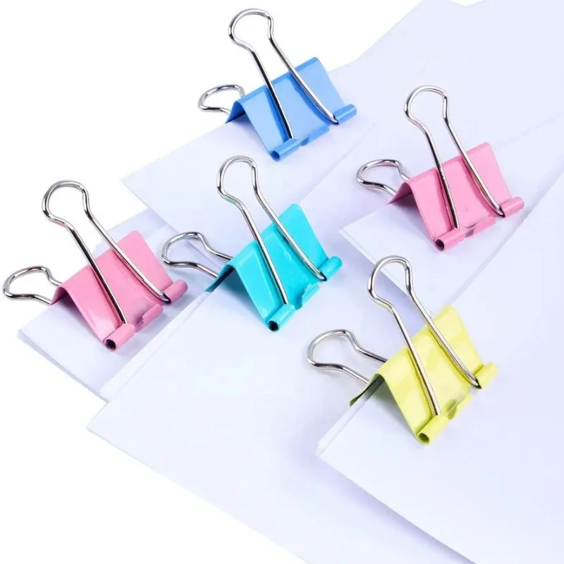 40/60pcs Colorful Metal Binder Clips Paper Clip 15mm Office Learning Stationary Office material School supplies