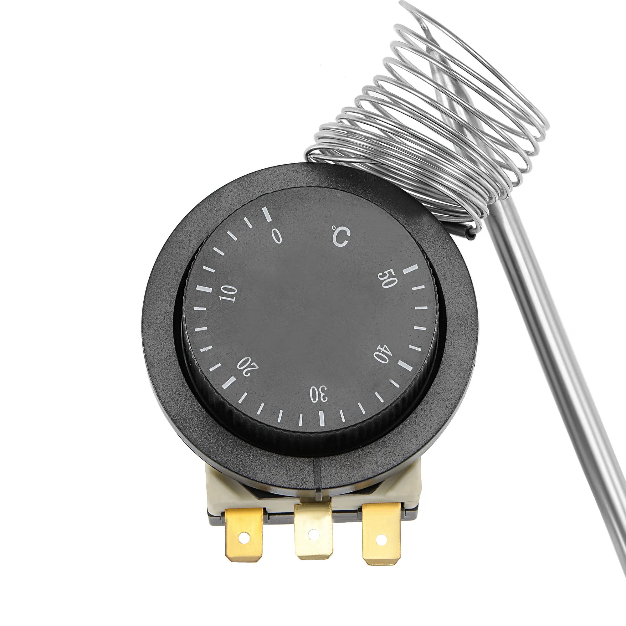 1NO 1NC 250/380V 16(2)A 0-40/0-50/0-60 ℃ Temperaturkontrollschalter, Kapillarthermostat für Ofen, Kühlschrank, Heizung, 1,5 m Länge