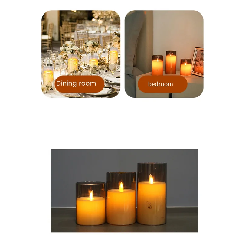 

ATS-Plastic Cover One-Piece Simulation Wedding Bar Decoration Birthday Remote Control LED Electronic Candle Light,Set