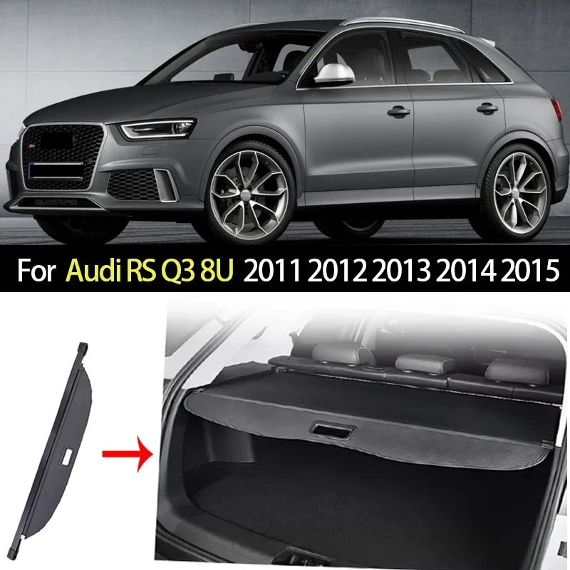 Car Trunk Cargo Cover for Audi Q3 RSQ3 8U 2011 2012 2013 2014 2015 Retractable Parcel Waterproof Shield Privacy Auto Accessories