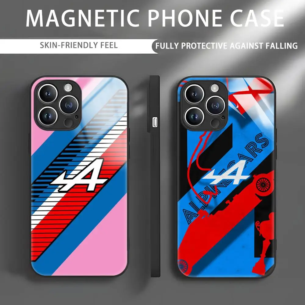 Phone Case For iPhone 15 14 13 12 11 X XR XS XSMAX 8 7 Plus Mini Pro Max A-AlpineS france T-Tricolor Glass Magnetic Phone Case