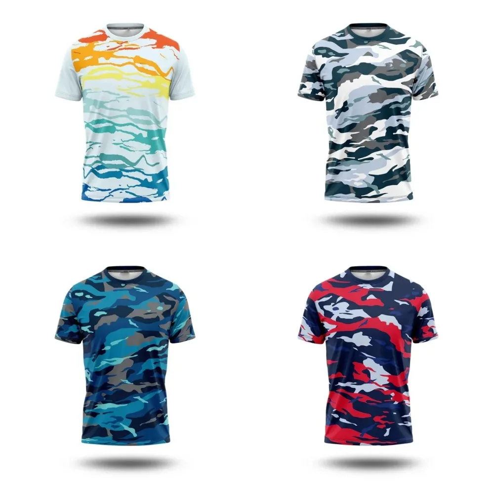 Camouflage 3D-gedrucktes Sport-T-Shirt für Männer und Frauen, schnell trocknend, atmungsaktiv, für den Außenbereich, Street Club, Teamtraining, Eltern-Kind-Kurzarm-Top