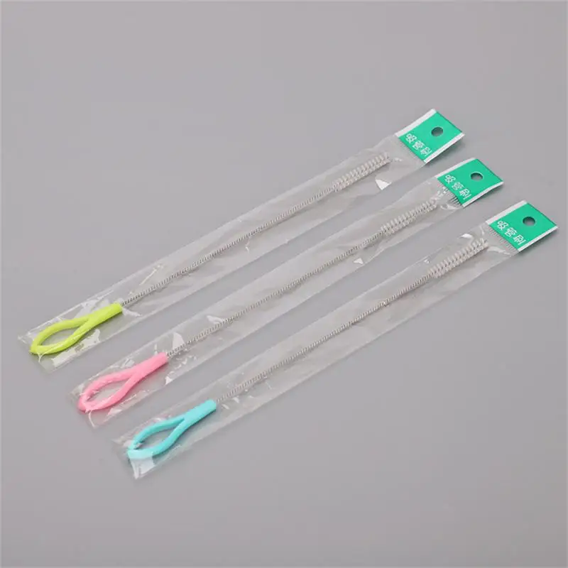 1/3/5/10PCS Cleaner Brushes Tools Stainless Soft Hair Suction Glass Tube Fish Tank Straw Bottle Cleaning Brush Clean Accessories