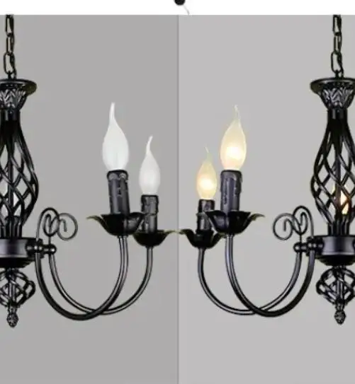 

Fashion Iron Simple Chandeliers E14 Bulb Led Lamps Black/white Living Room Chandelier Lighting Led Lustre Lighting Lamps Pendant