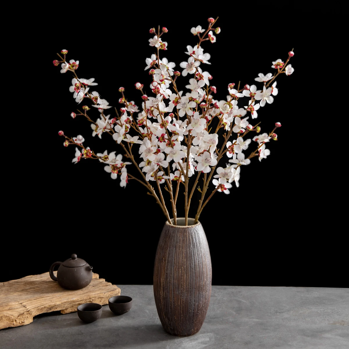 

1pc Silk Artificial Flower Spring Plum Blossom Peach Home vase Outdoor Garden bonsai Wedding Party Decoration Christmas DIY gift