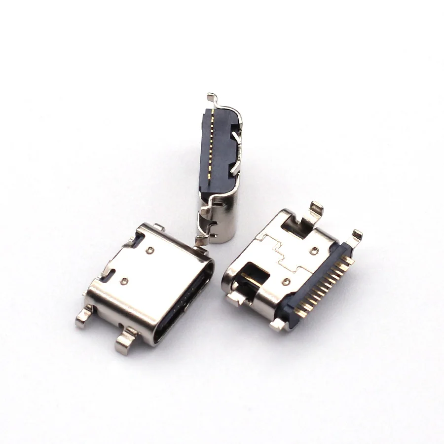 10pcs USB-3.1 USB Connector Type C Horizontal Mid Mount 16P Female 1.6mm through board 0.8mm for charger adapter DIY Type C