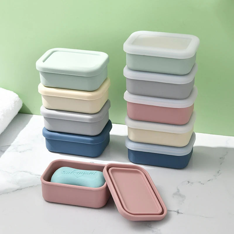 

Silicone Waterproof Soap Case, Portable Travel Storage Organizer, Custom Orders for Outdoor Trip and Home Use.