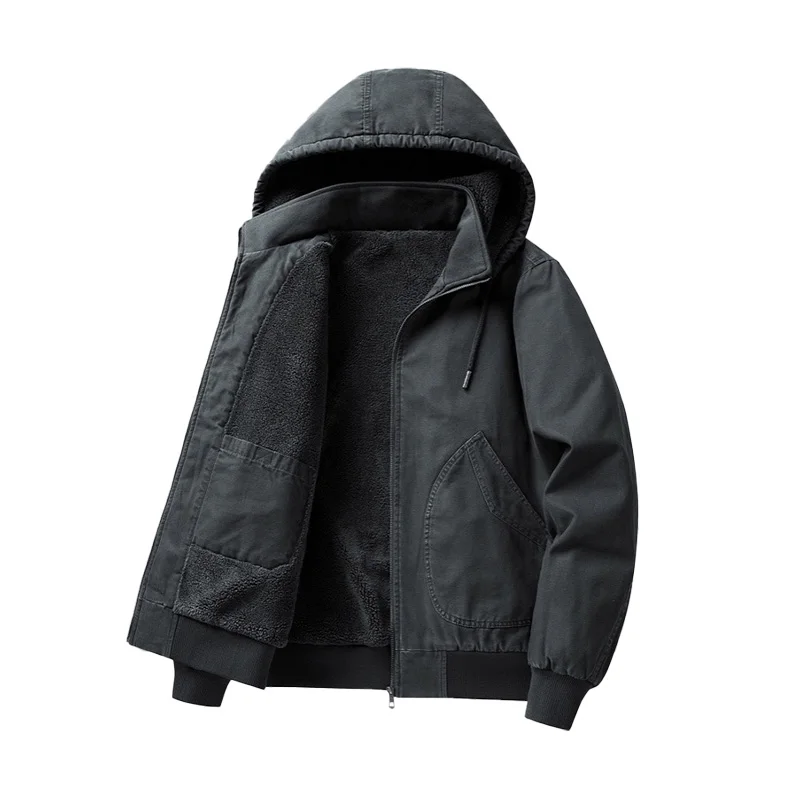 

Kkad Kuti, новая зимняя мужская хлопковая куртка, мужская теплая толстая ветрозащитная куртка, уличные карманы, тактические парки на молнии, съемная мужская куртка