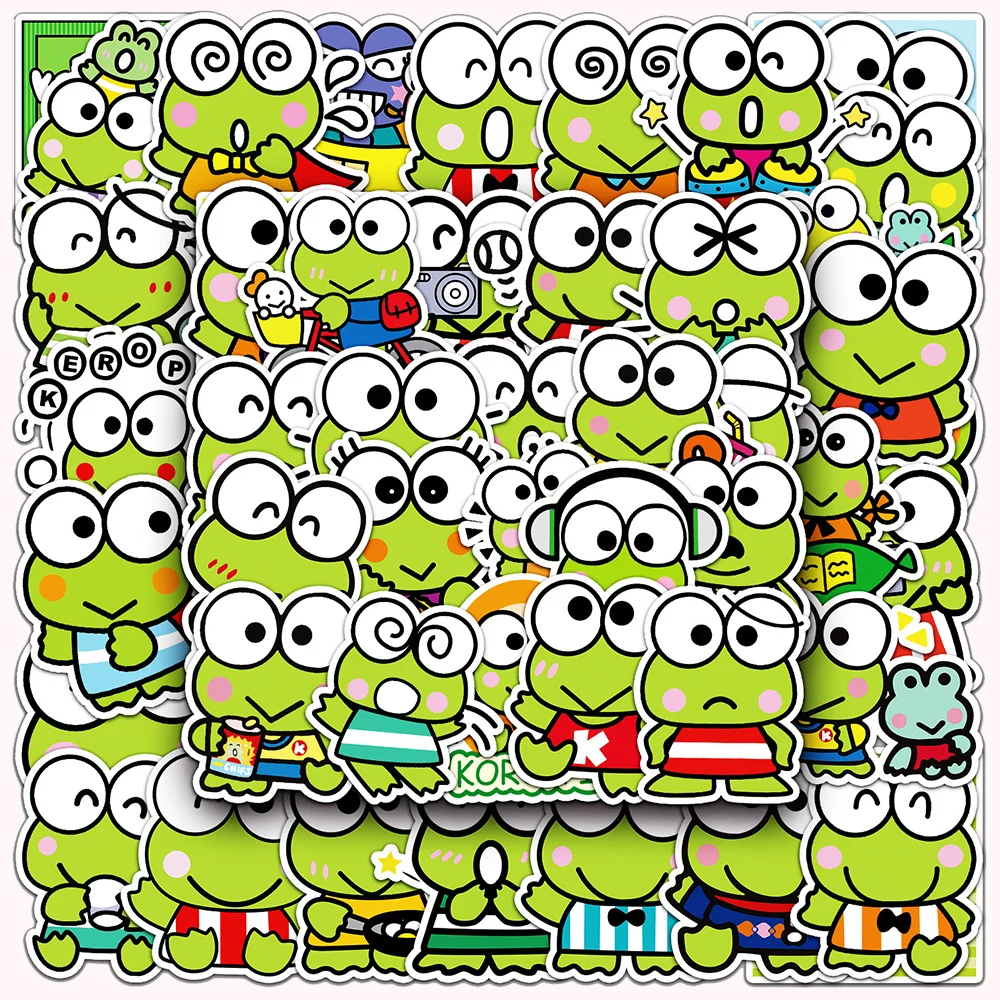 10/30/50pcs Kawaii Kero Kero Keroppi Cartoon Stickers Cute Big Eyed Frog Anime Graffiti Sticker Decals for Phone Suitcase Laptop