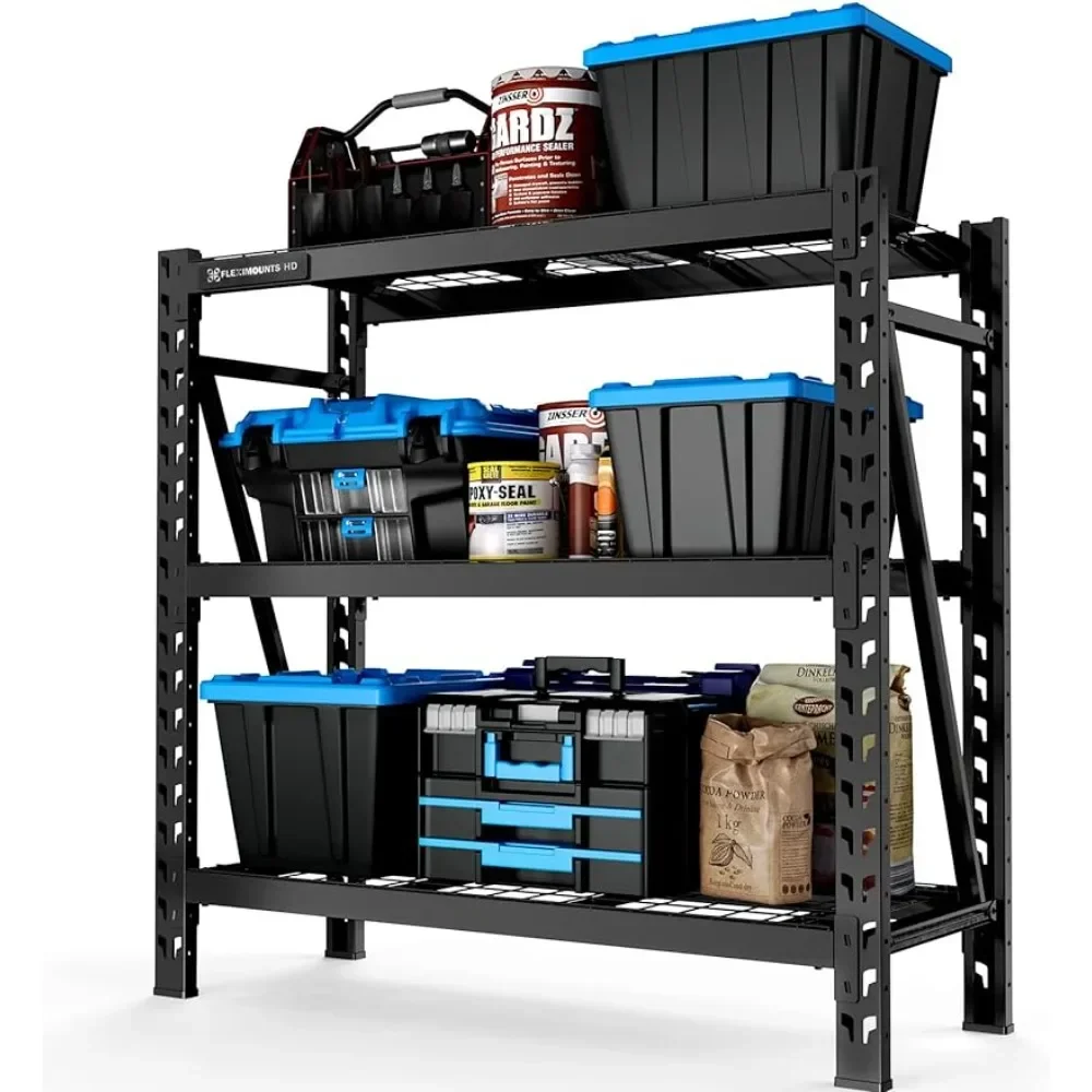 

3-Tier Adjustable Shelf Garage Shelving Organizer 4650 Lbs Weight Capacity Storage Rack 4-Foot Freight free