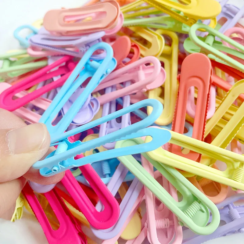 10/20pcs 6cm Girls Hairpins Ellipse Candy Color Hairclip Setting Base For DIY Kids Hair Clip Jewelry Making Hair Accessories