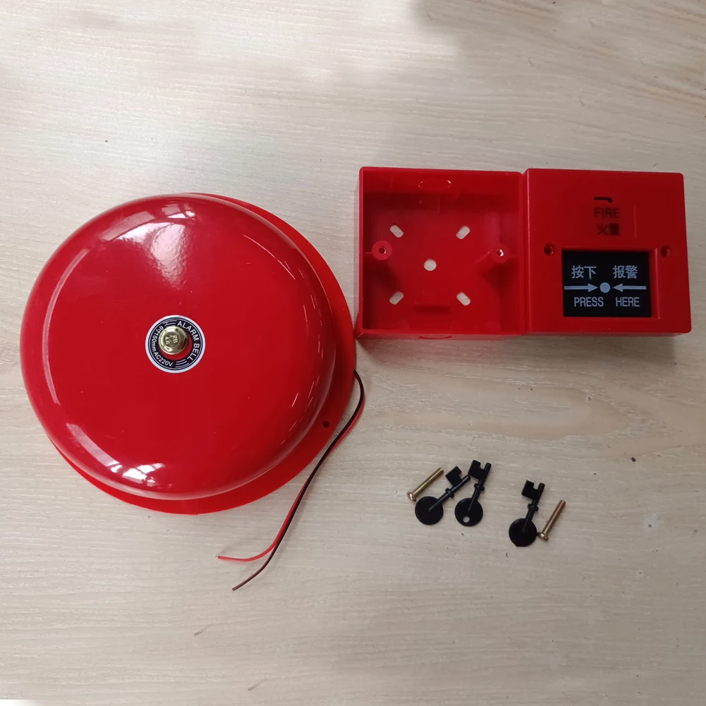 Manual Call Point Fire Alarm Metal Fire Control Sound and Light Fire Alarm Internal Strike Alarm Bell for Home Or Office