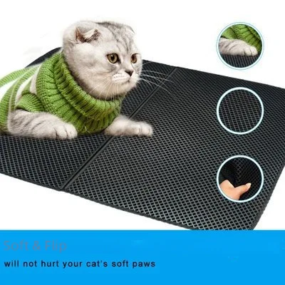 Cross-border Source pet double-layer cat litter mat EVA cat rubbing mat hollow cleaning cat mat pet supplies Kitten accessories