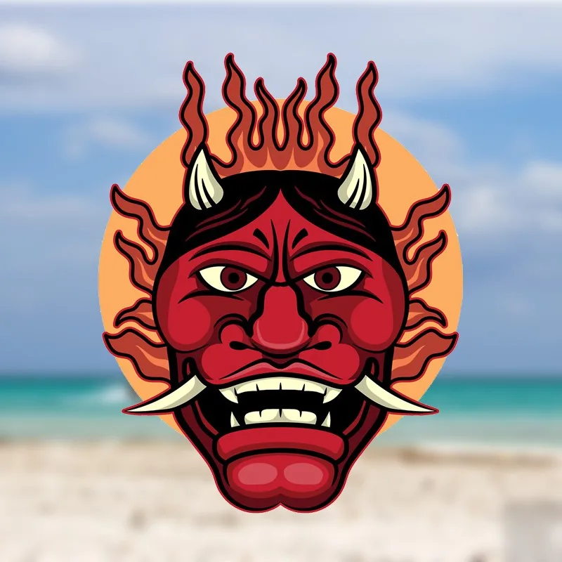 

EARLFAMILY For Japanese Yokai Car Stickers Waterproof Windshield Eye-catching Decals Sunscreen Occlusion Scratch Custom Printing