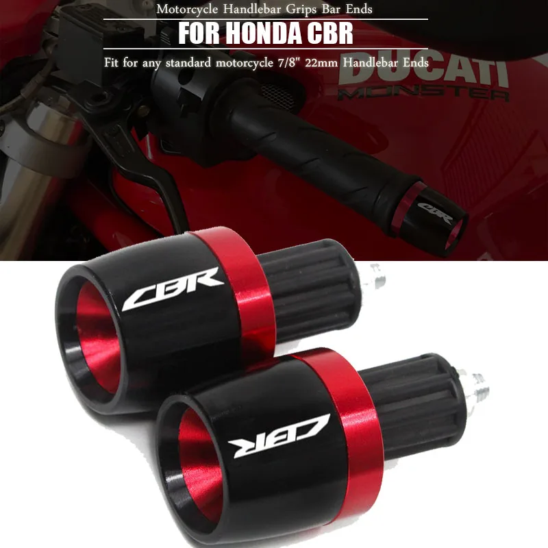 For CBR 600 F2,F3,F4,F4i CBR600F CBR 600F 600 F 1991-2007 Handle Bar Cap End Plugs 7/8mm CNC Motorcycle Handlebar Grips