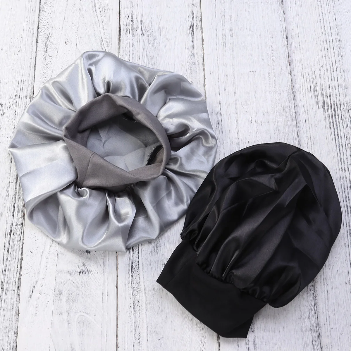 

2pcs Hair Bonnet For Women Girls Wide Side Sleeping Cap Elastic Soft Night Hat Big Size Durable Washable Lightweight