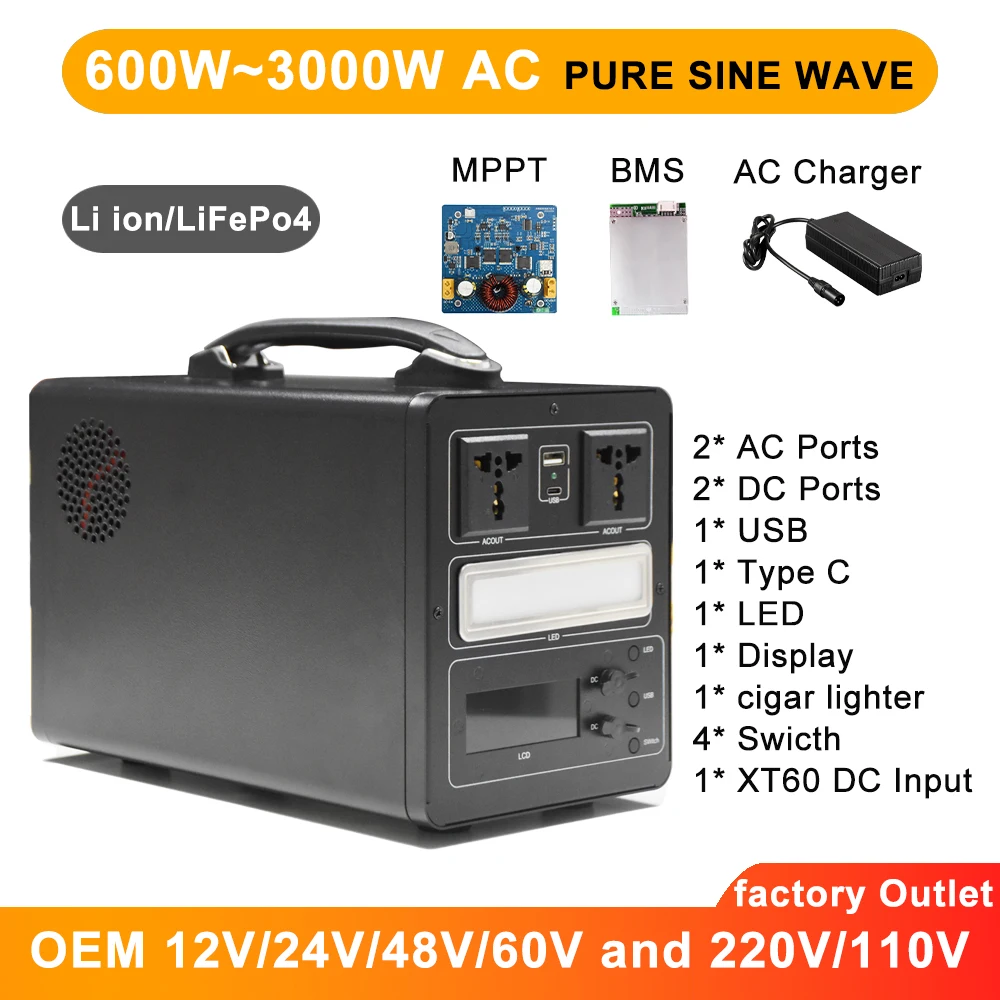 

portable power supply station case 18650 cells portable lithium power station case for lifepo4 battery 12V 24V