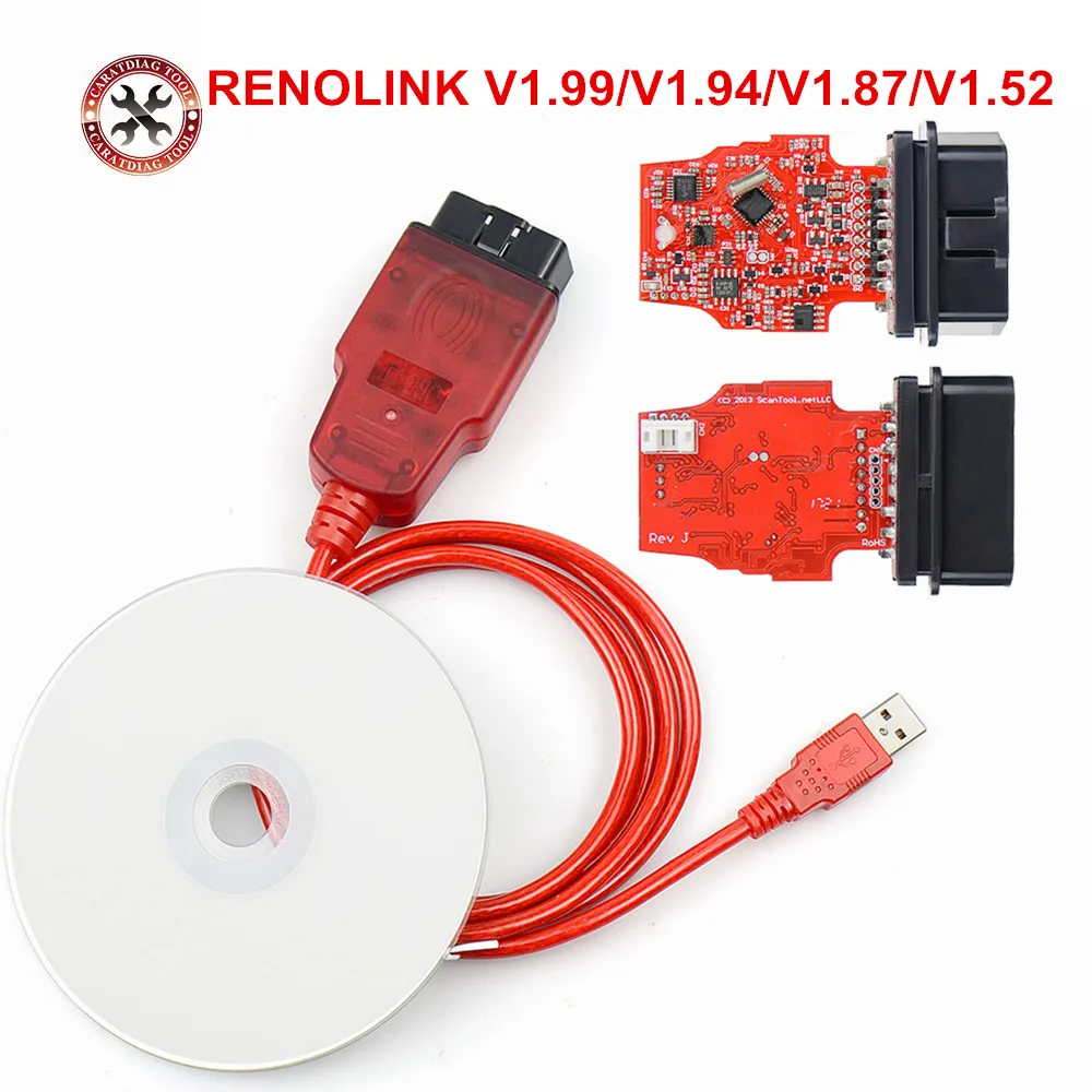 For Renolink V1.99/v1.94V1.87 OBD2 Interface Diagnostic For Renault For D-acia ECU Programmer /Key Coding/Airbag Resetting