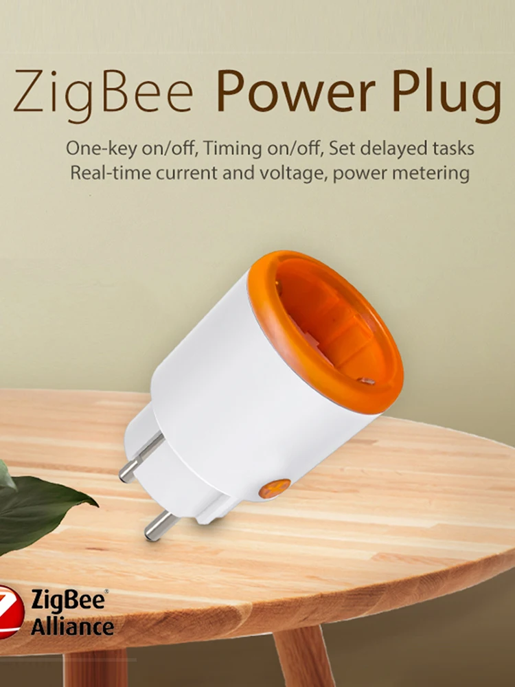 Prise intelligente Tuya avec surveillance de l'alimentation Zigbee 3.0, prise intelligente, contrôle par application, fonctionne avec Alexa Google Assistant