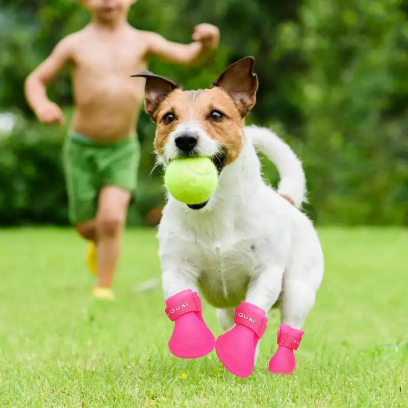 Dog Boots 2 Pairs Soft Comfortable Rain Shoes For Dogs Durable And Flexible Protector For Small Medium Large Pet Accessories