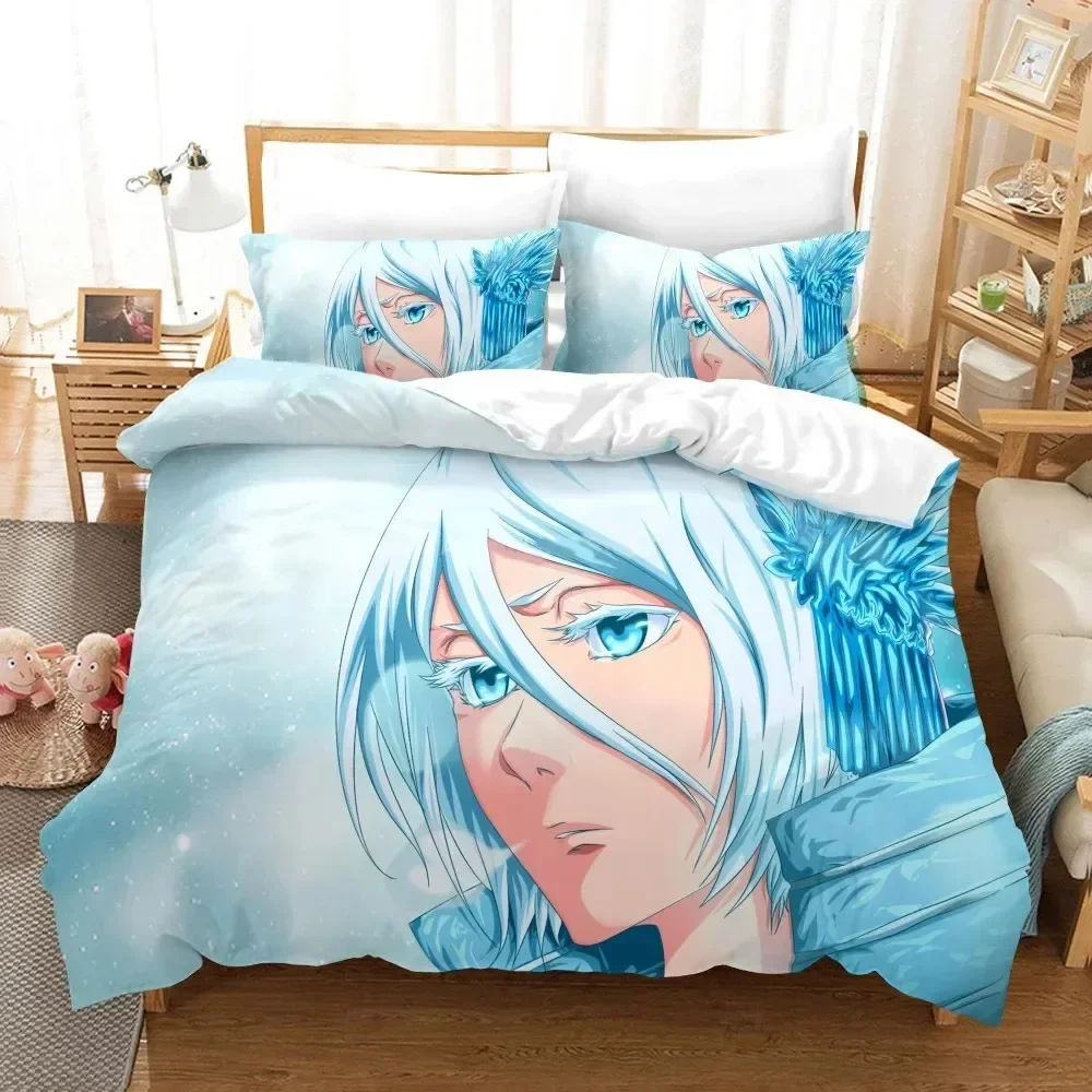 

Anime Bleach Toushirou Ichigo Printed Bed Set Duvet Cover Pillowcase Bedding Set Linen Sheet Quilt Cover Full Queen King Size