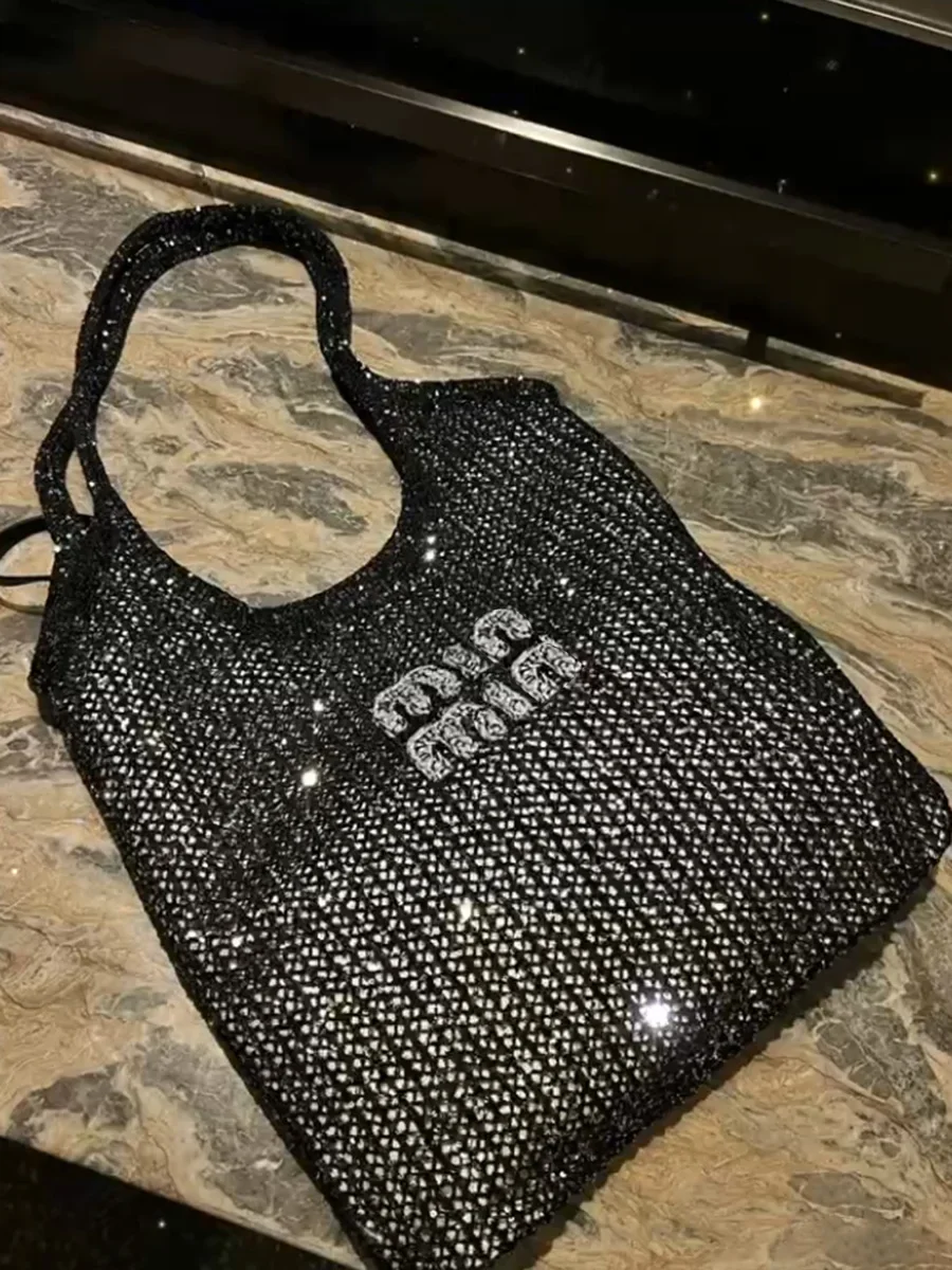 Ins Internet celebrity same Spice Girl Y2K sequined mesh  shoulder portable underarm  tote  new women's bag tide