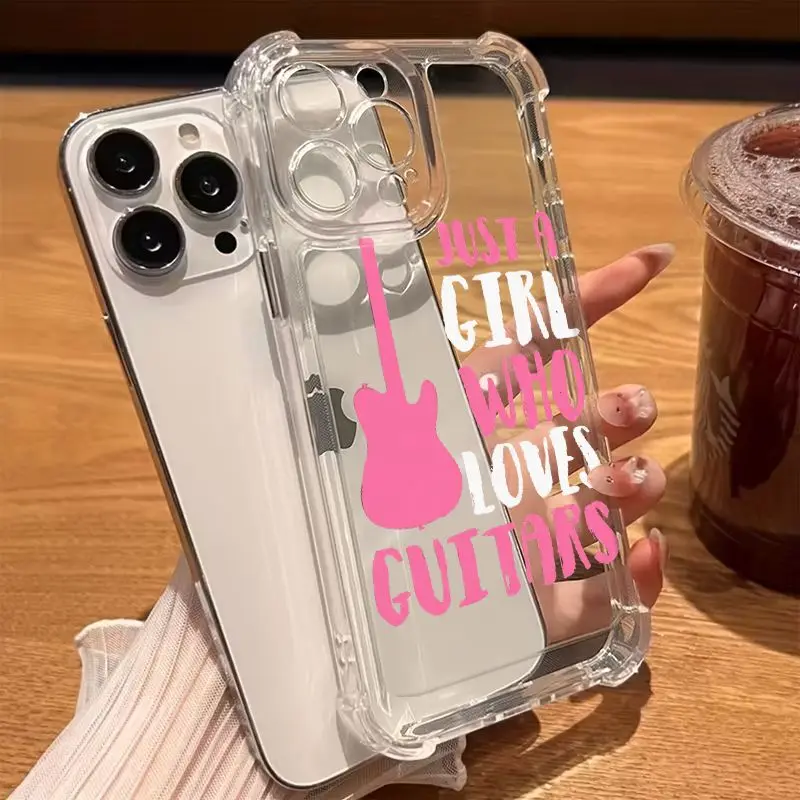 Cartoon Guitar Shockproof Phone Case For Samsung Galaxy S26 S24 S25 Ultra Plus A56 A57 A55 A17 A27 A37 A36 A06 A07 Soft Cover