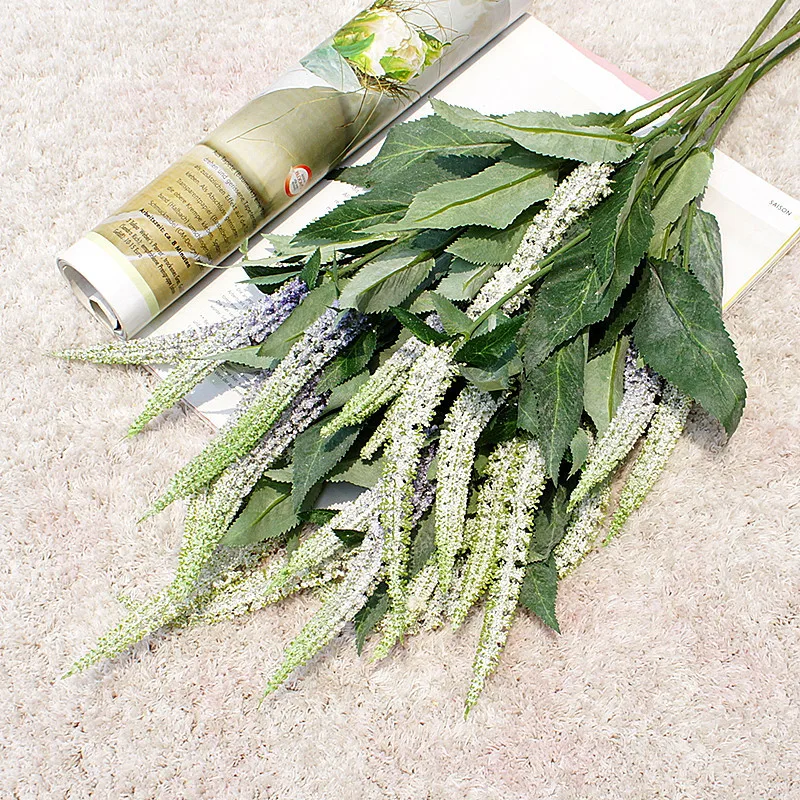 Artificial Flowers long sage grass branch DIY fake plants home wedding Decoration flores artificiales