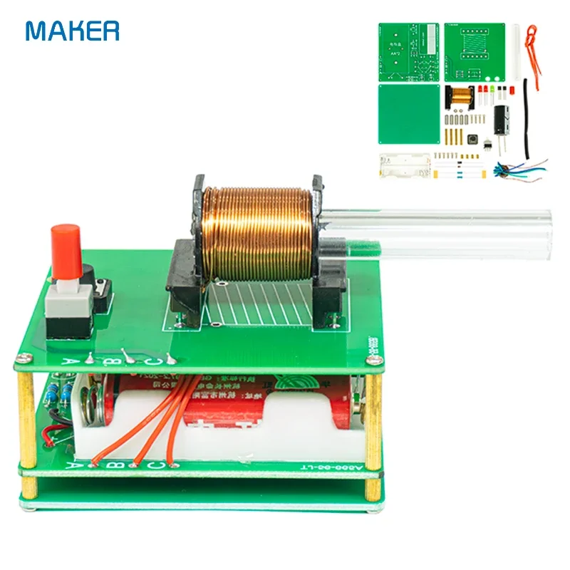 Cannone elettromagnetico elementare Kit fai da te modulo boost bobina Cannonball a lungo raggio circuito elettronico che produce parti sciolte
