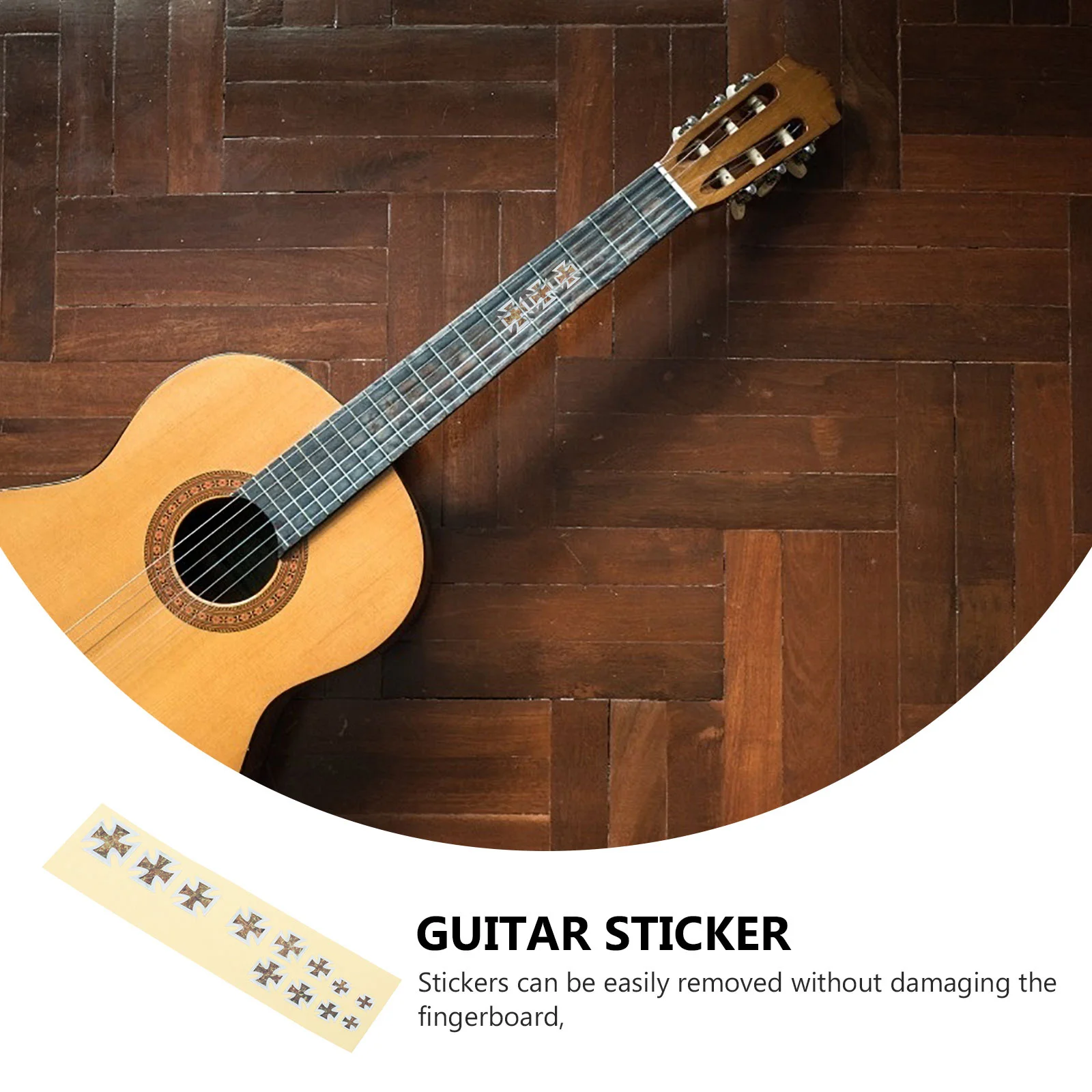 

3Pcs Guitar Decoration Stickers Exquisite Details Waterproof Creative Musical Instrument Decals Easy to Apply and Remove