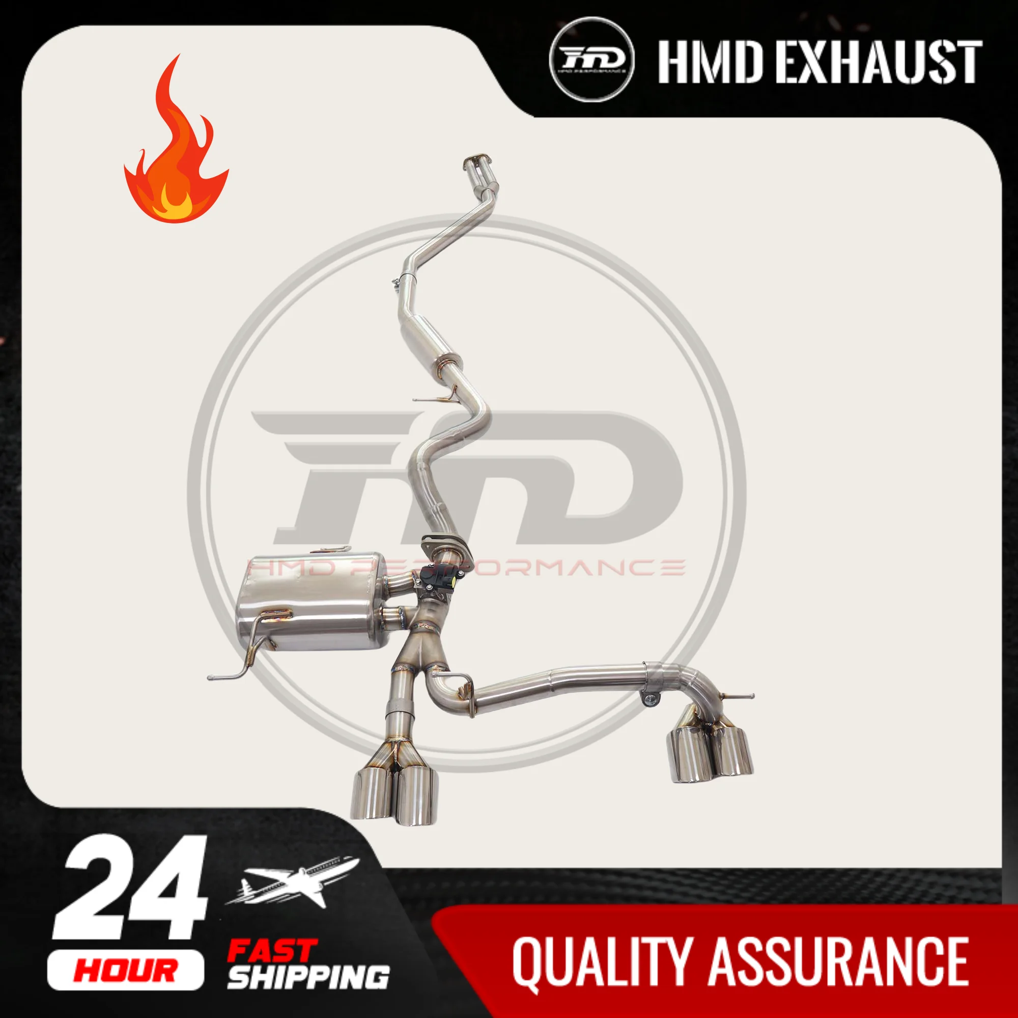 

HMD Stainless Steel Performance Exhaust System Catback for BMW 320I 325I E90/E91/E92/E93 2.5L 2007-2013 upgrade M3 With Muffler