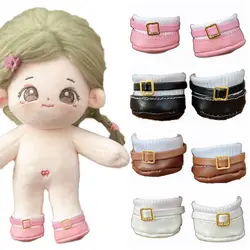 For 20cm Cotton Doll Shoes Gifts Multicolor Round Leather Shoes Dolls Accessories Plush Stuffed Doll Mini Shoes Photo Props