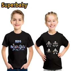 Stormtrooper Fans Kiss Rock Band Print Fashion Kids T-shirt Baby Boys Girls Clothes Summer Children Cotton Short Sleeve T shirt