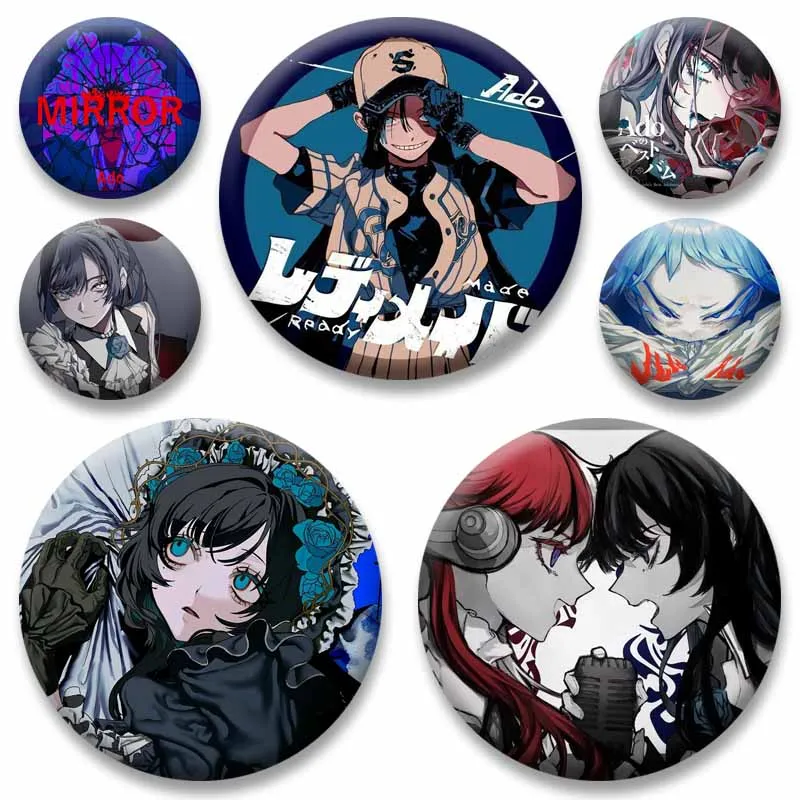 Pins de solapa de dibujos animados de Ado, insignias creativas con diseño de portada de álbum, broches de botón a presión, accesorios decorativos para bolsos y ropa, regalos para amigos.