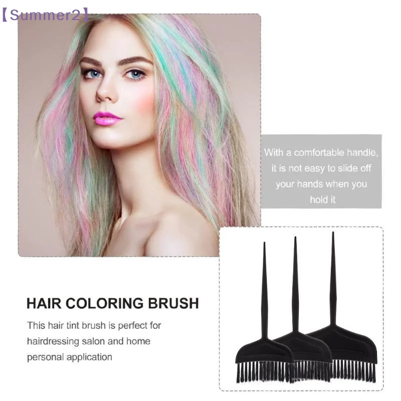 【Xia2】3Pcs Professional Multi-size Hair Dye Brushes Soft Nylon Bristles Hair Coloring Bleaching Brush For Salon Home DIY{S}