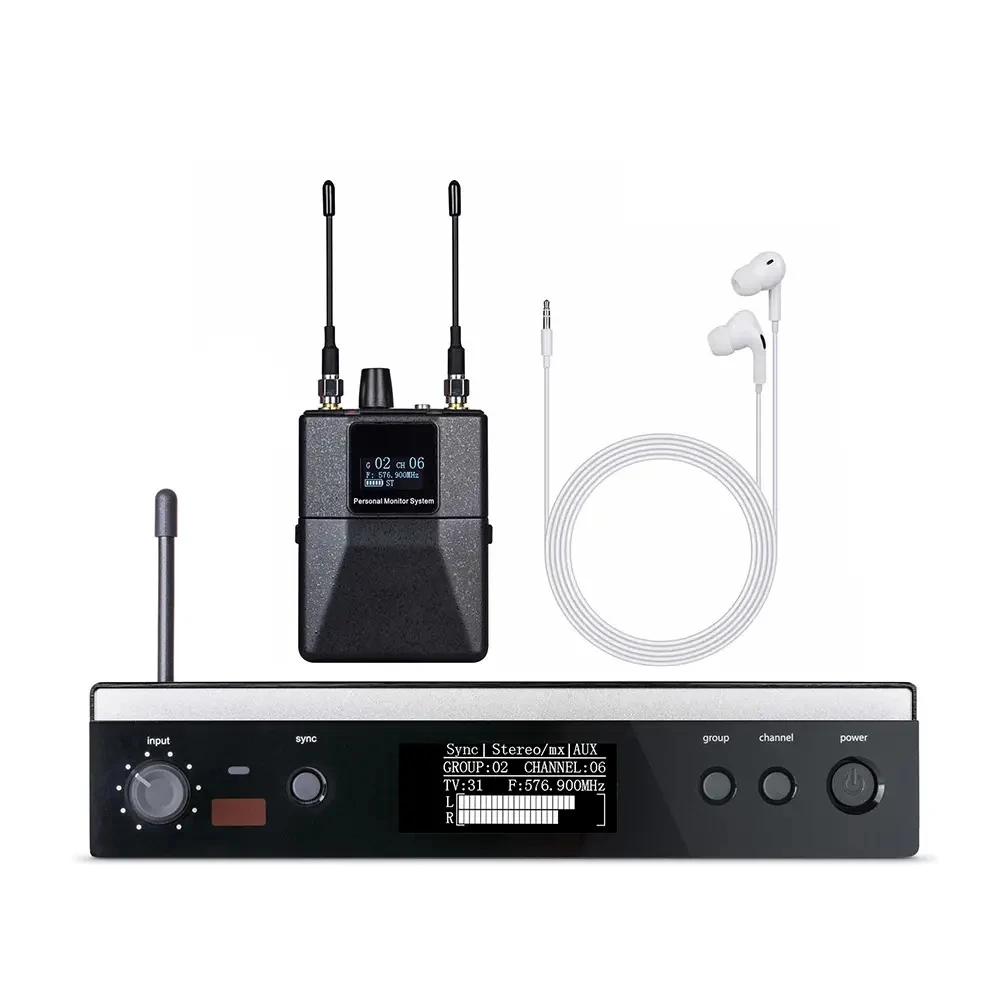 

PSM300 Portable Stereo Monitoring System Wireless in Ear Monitor Earphone PSM300 for Stage Performance Black Metal Perfect Sound