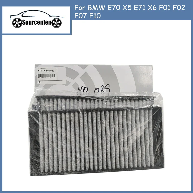 64119248294 2Pcs Cabin Air Filter for BMW E70 X5 E71 X6 F01 F02 F07 F10 Activated Carbon ABS Original 64319945586